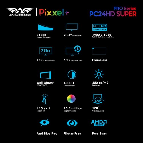 PIXXEL+ PRO PC24HD Super Black